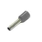 Terminal tubular sobremoldeado simple gris 12AWG E4012