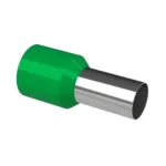 Terminal tubular sobremoldeado simple verde 6AWG E1612