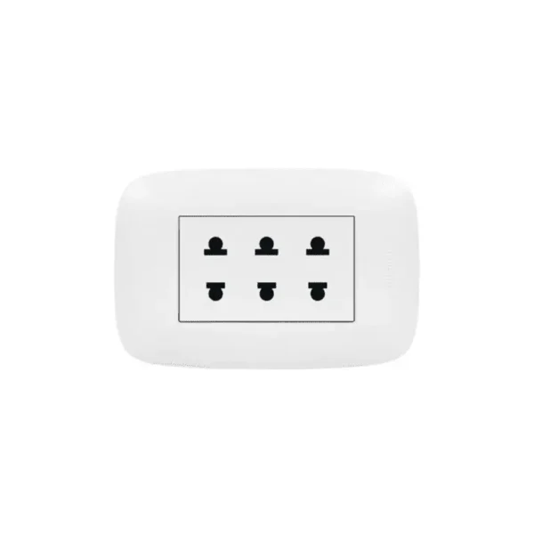 Tomacorriente Universal Triple 16A 250v AP1312 Domino Sencia Bticino