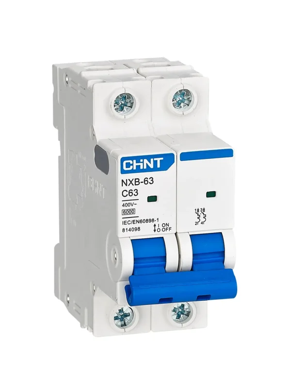 Interruptor termomagnetico riel din 2x16 amp 6kA curva C NXB-63 2P C16 CHINT