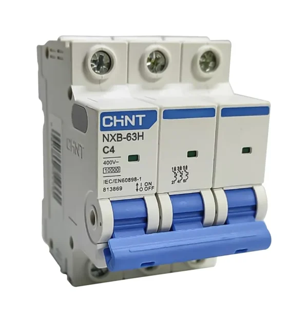 Interruptor termomagnetico riel din 3x40 amp 10kA curva C NXB-63 3P C40 CHINT