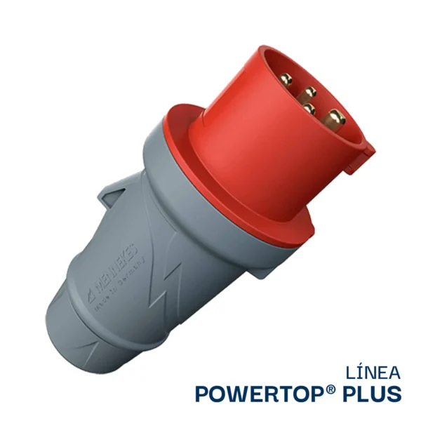 ENCHUFE 16AMP 3P+T 415V ROJO 6H IP44 3206 POWERTOP PLUS MENNEKES