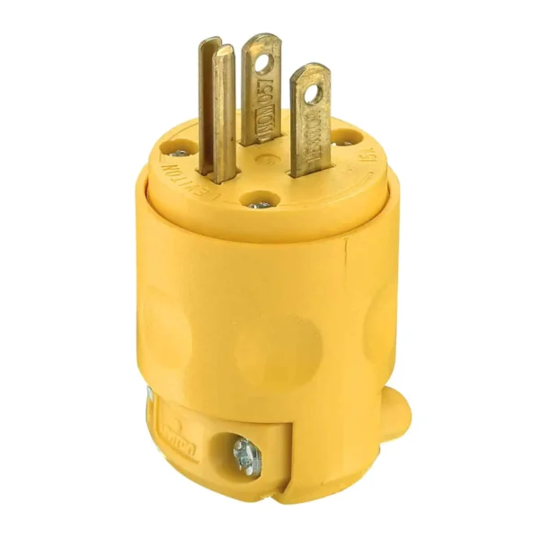 Enchufe 15a 125V L/T pvc amarillo 515pv Leviton