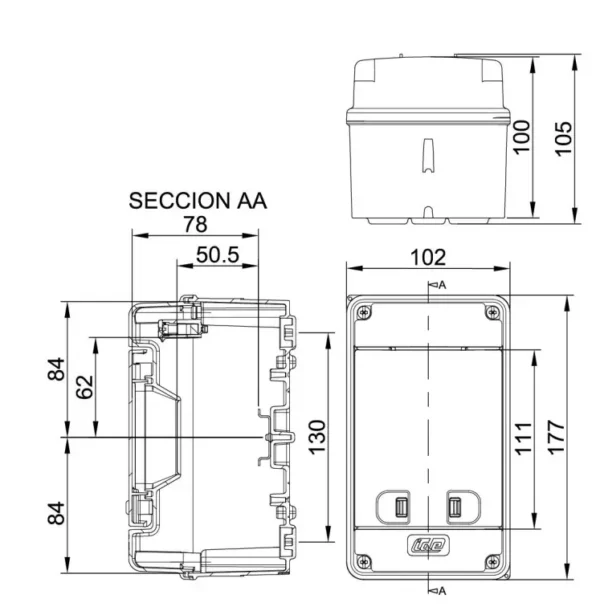 Tablero de 4 polos PVC IP65 CDN4G IDE - Imagen 2