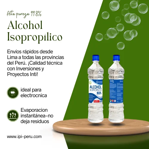 Alcohol Isopropílico de 1 Litro - Alta Pureza 99.8% para Limpieza Electrónica 1 Alcohol Isopropílico de 1 Litro