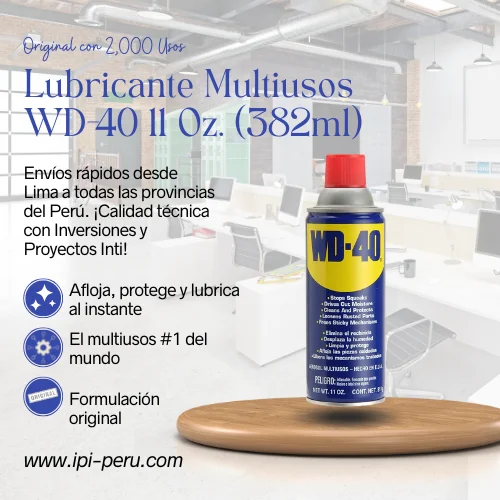 Lubricante Multiusos WD-40 11 Oz. (382ml) - El Original con 2,000 Usos 1 Lubricante Multiusos WD-40 11 Oz. (382ml)