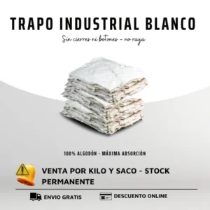 Trapo Industrial Blanco 100% Algodón