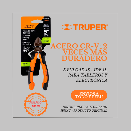 Alicate de Corte Diagonal Aislado 1000V Truper 5" (Código: 102427 - T202-X) 1 102427