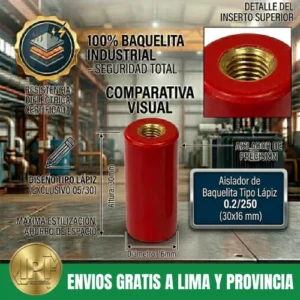 Aislador de Baquelita Tipo Lápiz 0.2/250 (30x16 mm)