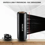 Stretch Film Negro Industrial 20" (50cm) - Rollos de 3kg