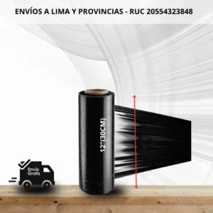 Stretch Film Negro Industrial 12" (30cm) - Rollos