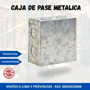 Caja de pase metalica 4x4x2 de fierro galvanizado
