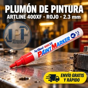 Plumón de Pintura Artline 400XF ROJO 2.3mm