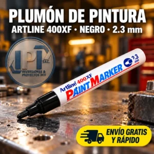 Plumón de Pintura Artline 400XF negro 2.3mm